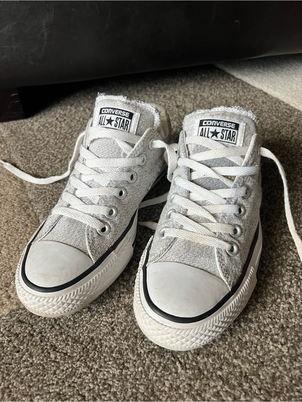 Converse Light Gray Padded Tongue Low Tops - 7